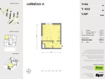 Prodej bytu 1+kk, Praha - Uhříněves, 35 m2