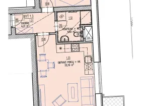 Prodej bytu 2+kk, Brno, Chvalovka, 46 m2