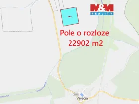 Prodej pole, Velečín, 22902 m2