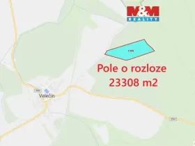 Prodej pole, Velečín, 23308 m2