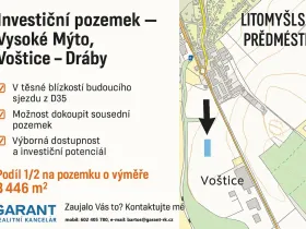 Prodej komerčního pozemku, Vysoké Mýto, Voštice, 3446 m2