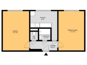 Pronájem bytu 2+1, Kralupy nad Vltavou - Lobeček, Štefánikova, 56 m2