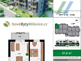 Prodej bytu 2+kk, Milovice, 57 m2