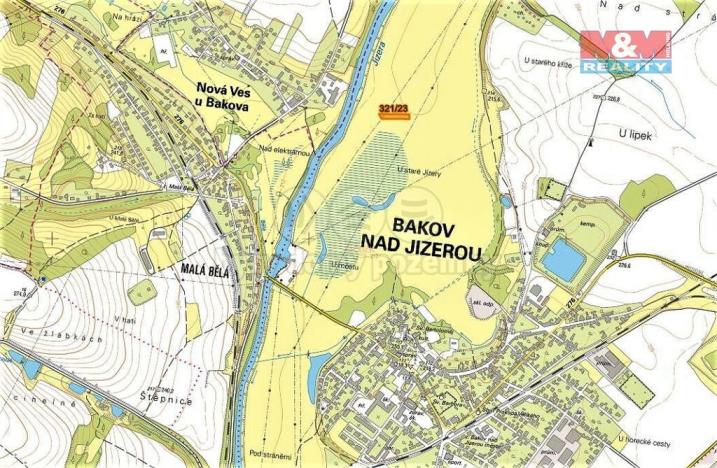 Prodej trvalého travního porostu, Bakov nad Jizerou, 1054 m2