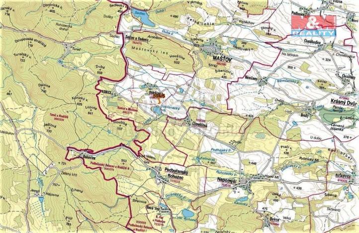 Prodej trvalého travního porostu, Mašťov, 2645 m2