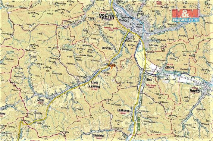 Prodej trvalého travního porostu, Lhota u Vsetína, 5327 m2