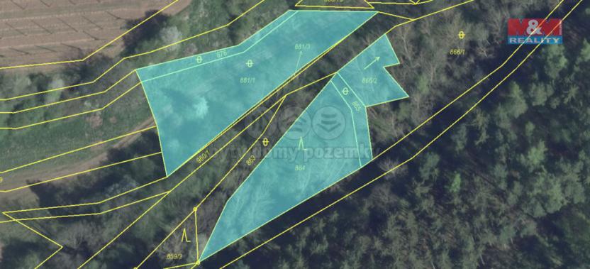 Prodej lesa, Tuchořice, 2921 m2