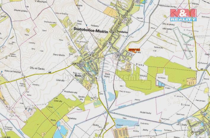 Prodej pole, Svatobořice-Mistřín, 46 m2