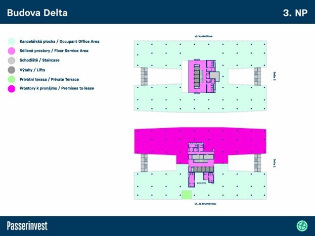 Pronájem kanceláře, Praha - Michle, Vyskočilova, 1321 m2