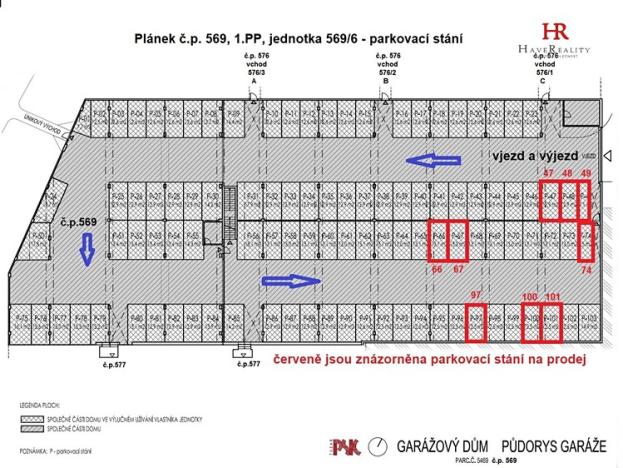 Prodej garážového stání, Milovice, Višňová, 13 m2