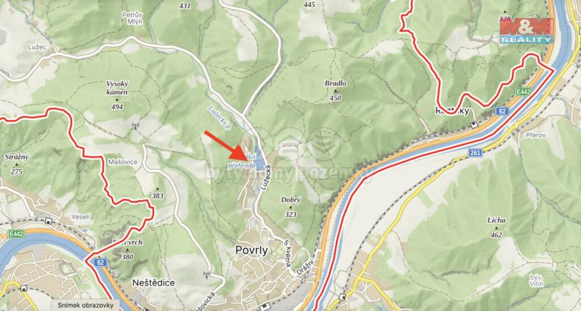 Prodej zahrady, Povrly, 488 m2