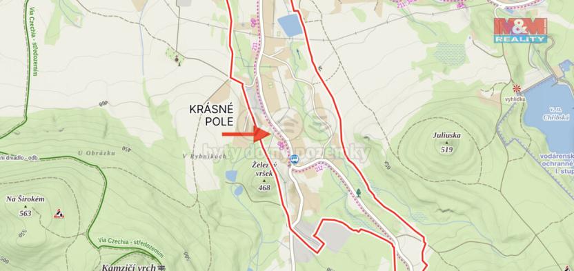 Prodej pozemku pro komerční výstavbu, Chřibská - Krásné Pole, 1093 m2