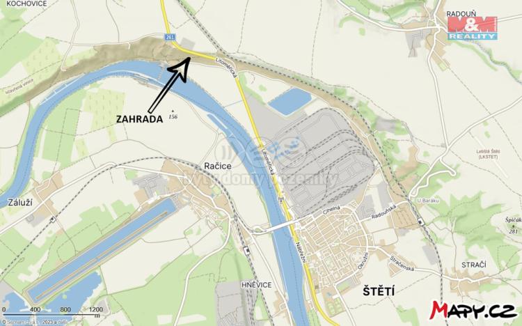 Prodej zahrady, Štětí, 1805 m2