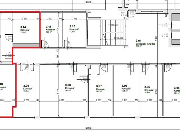 Pronájem kanceláře, Brno, Hněvkovského, 127 m2