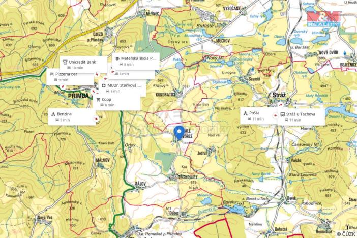 Prodej pozemku pro bydlení, Přimda - Malé Dvorce, 1391 m2