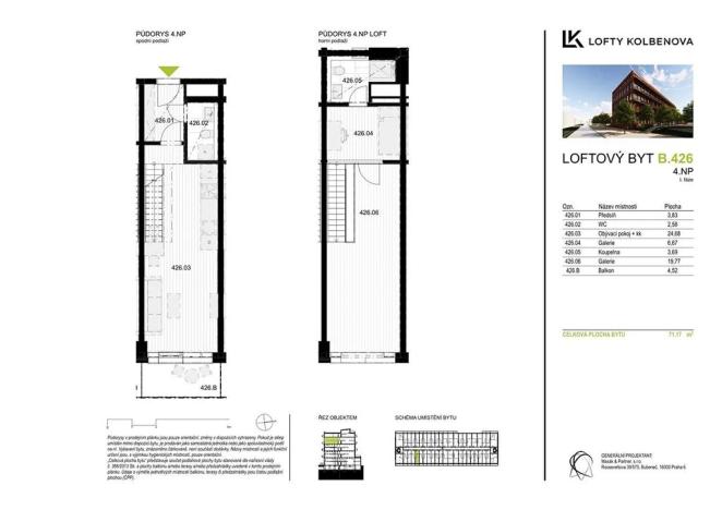 Prodej bytu 2+1, Praha - Vysočany, Kolbenova, 66 m2