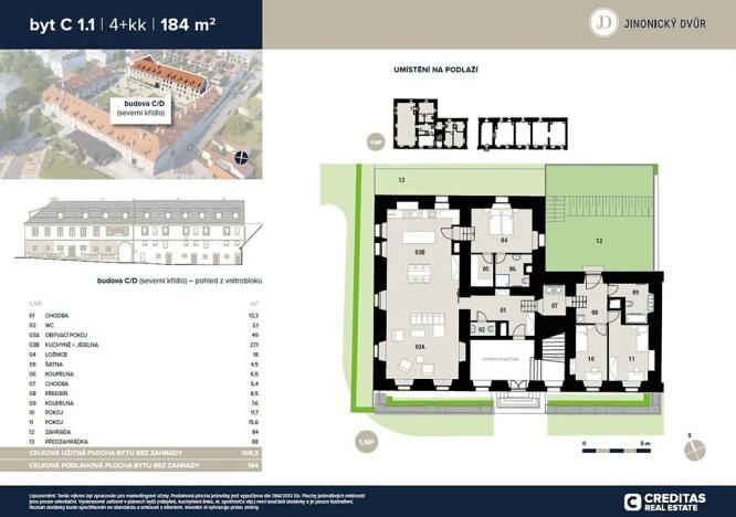 Prodej bytu 4+kk, Praha - Jinonice, Řeporyjská, 170 m2