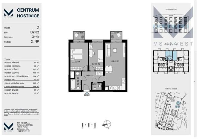 Prodej bytu 3+kk, Hostivice, Čsl. armády, 69 m2