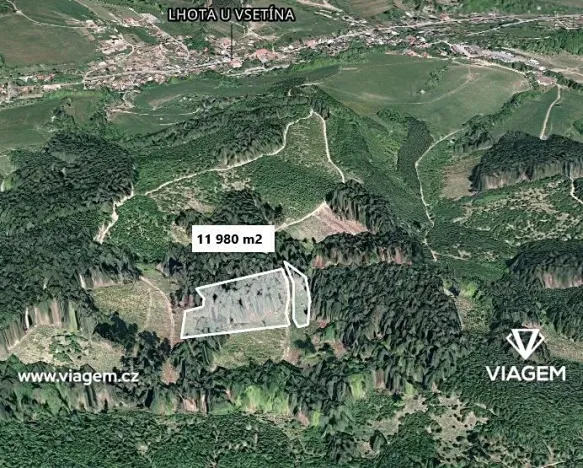 Prodej lesa, Lhota u Vsetína, 11980 m2