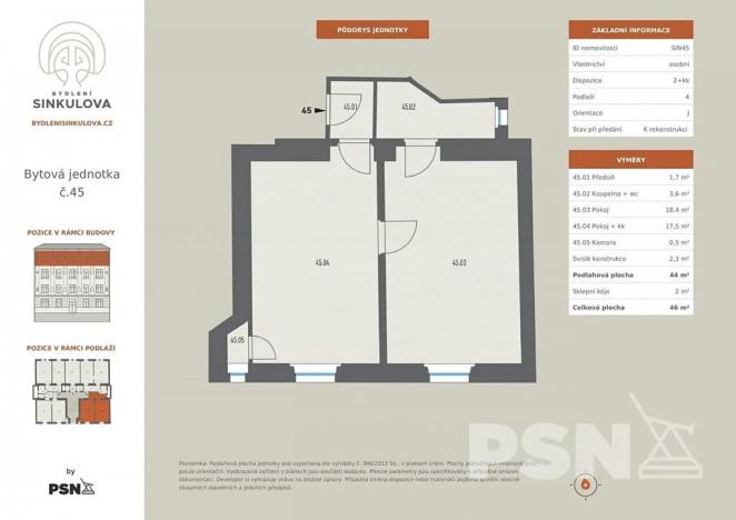 Prodej bytu 2+kk, Praha - Nusle, Sinkulova, 44 m2