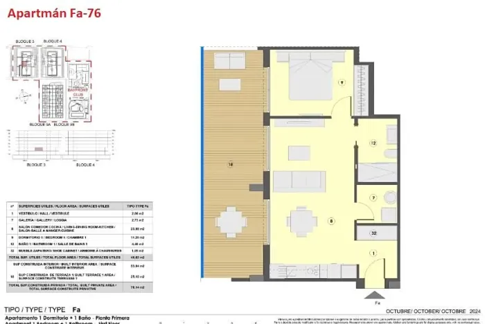 Prodej bytu 2+kk, El Puig de Santa Maria, Španělsko, 46 m2