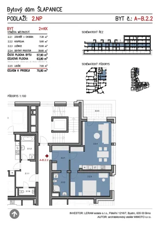 Prodej bytu 2+kk, Šlapanice, 64 m2
