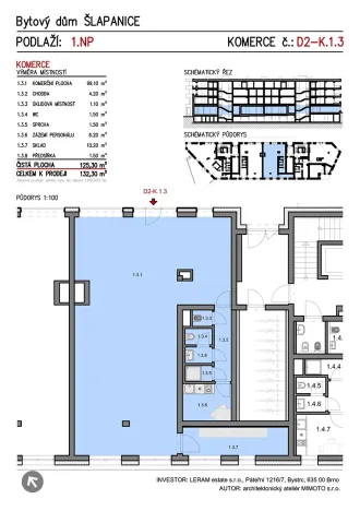 Prodej obchodního prostoru, Šlapanice, 130 m2