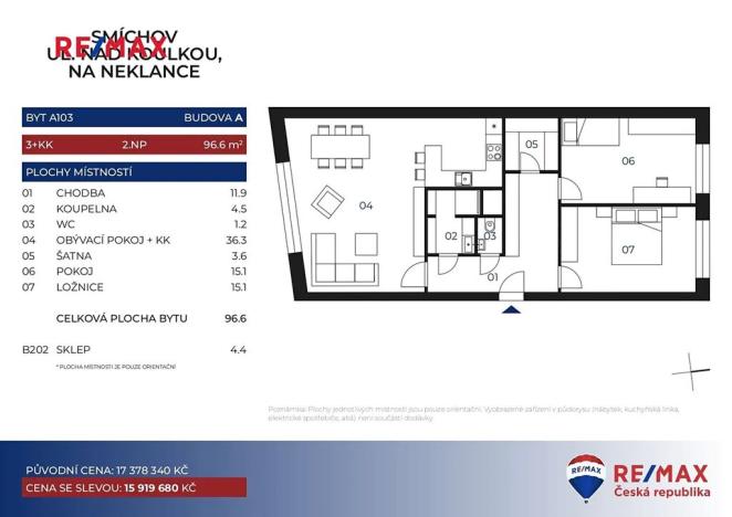 Prodej bytu 3+kk, Praha - Smíchov, Na Neklance, 97 m2