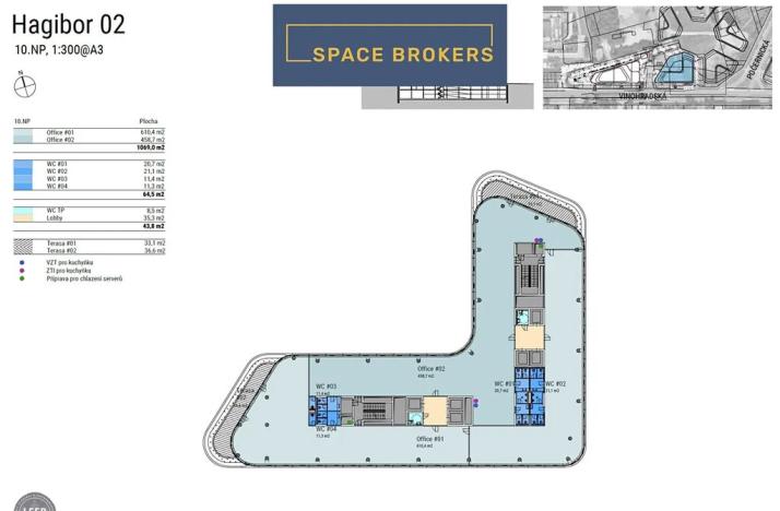 Pronájem kanceláře, Praha - Strašnice, Vinohradská, 1450 m2