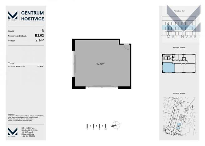 Prodej kanceláře, Hostivice, Čsl. armády, 64 m2