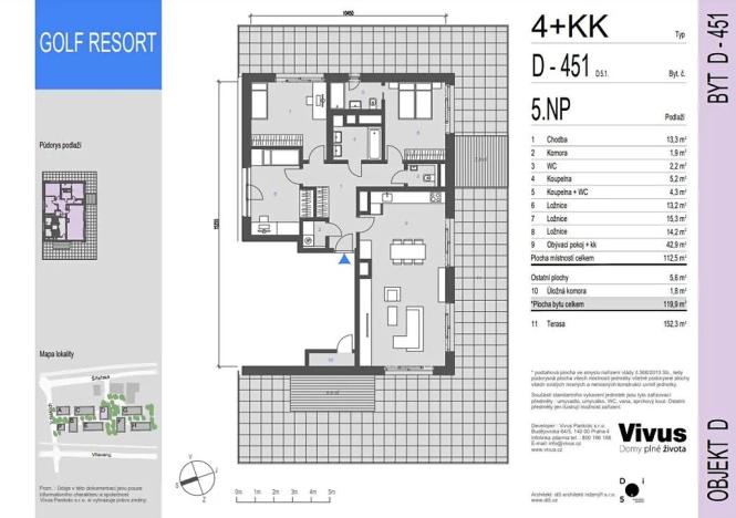 Prodej bytu 4+kk, Praha - Hodkovičky, V náklích, 118 m2