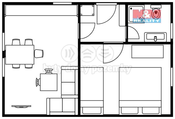 Pronájem bytu 2+kk, Stožec - České Žleby, 42 m2