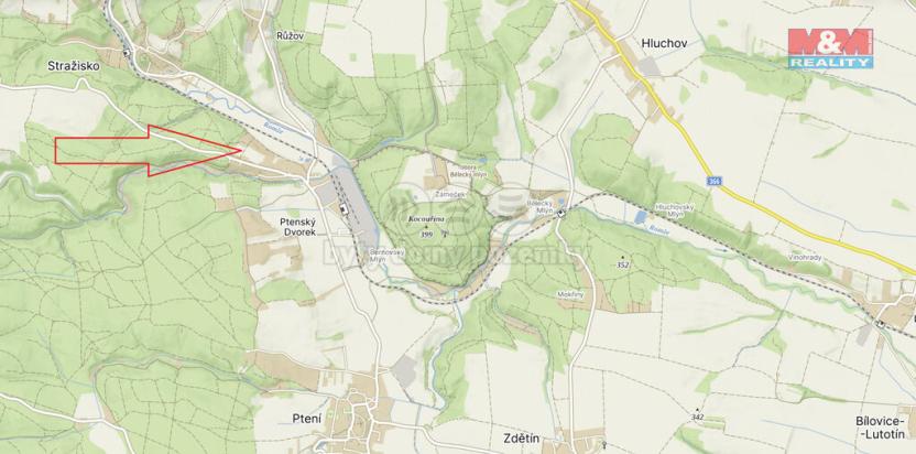 Prodej zahrady, Ptení, 470 m2