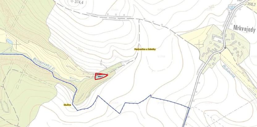 Prodej louky, Markvartice, 1370 m2