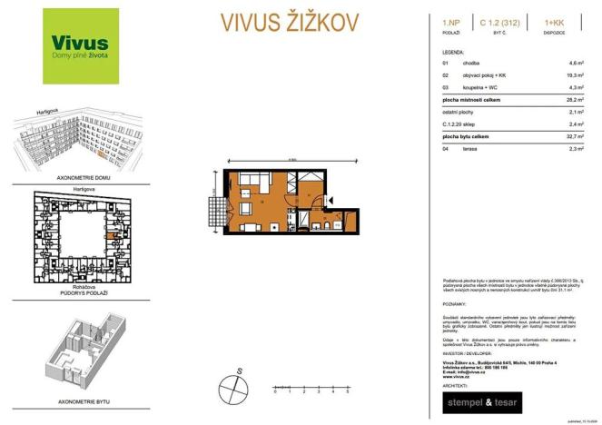 Prodej bytu 1+kk, Praha - Žižkov, Roháčova, 33 m2