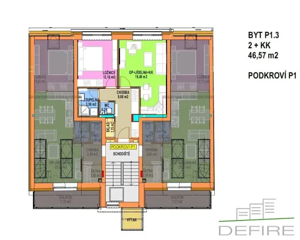 Prodej bytu 2+kk, Praha - Libeň, Světova, 47 m2