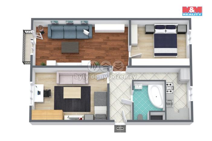 Prodej bytu 3+1, Bukovany, 68 m2