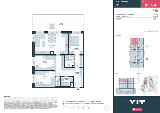Prodej bytu 4+kk, Kladno, Ke stadionu, 92 m2