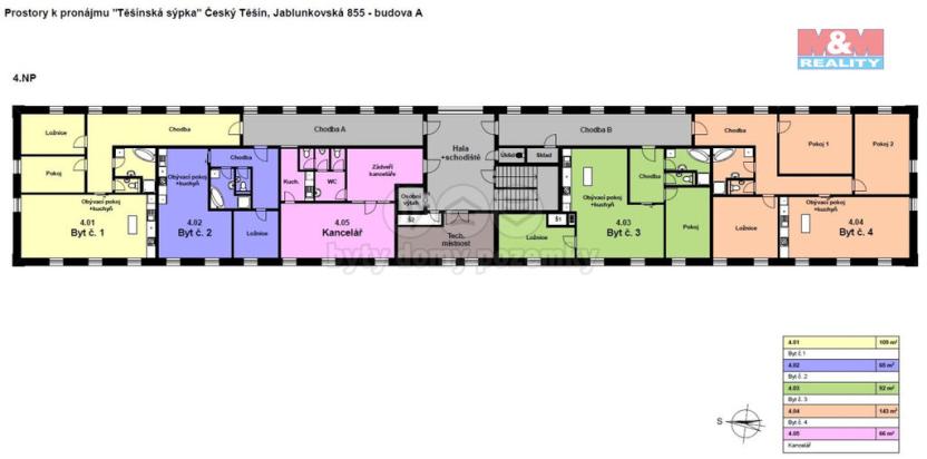 Pronájem bytu 2+kk, Český Těšín, Jablunkovská, 63 m2