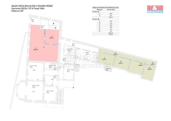 Pronájem kanceláře, Český Těšín, Ostravská, 271 m2