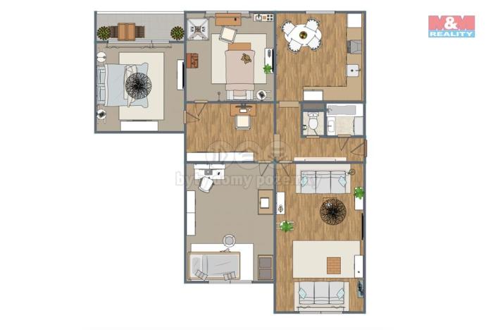 Prodej bytu 4+1, Jirkov, Tkalcovská, 88 m2