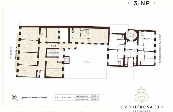 Pronájem kanceláře, Praha - Nové Město, Vodičkova, 1130 m2