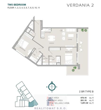 Prodej bytu 2+kk, Dubaj, Spojené arabské emiráty, 73 m2