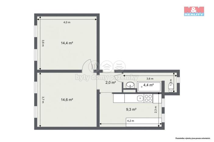 Prodej bytu 2+1, Nejdek, Závodu míru, 45 m2