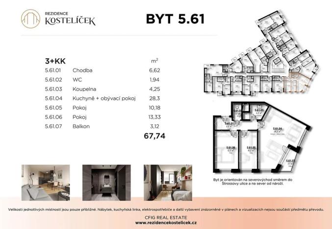 Prodej bytu 3+kk, Pardubice, Štrossova, 67 m2
