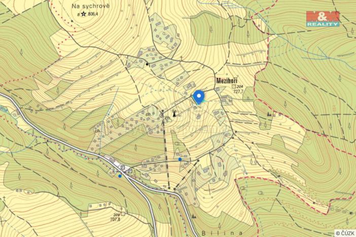 Prodej pozemku pro bydlení, Blatno - Mezihoří, 1645 m2