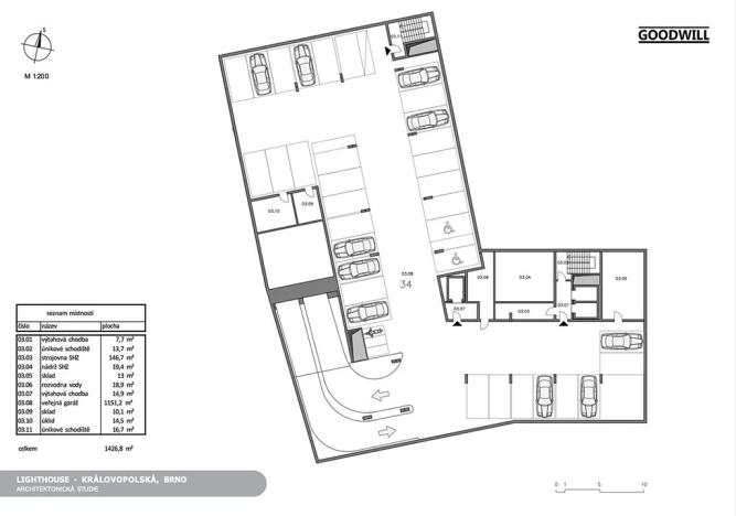 Pronájem bytu 1+kk, Brno, Královopolská, 42 m2