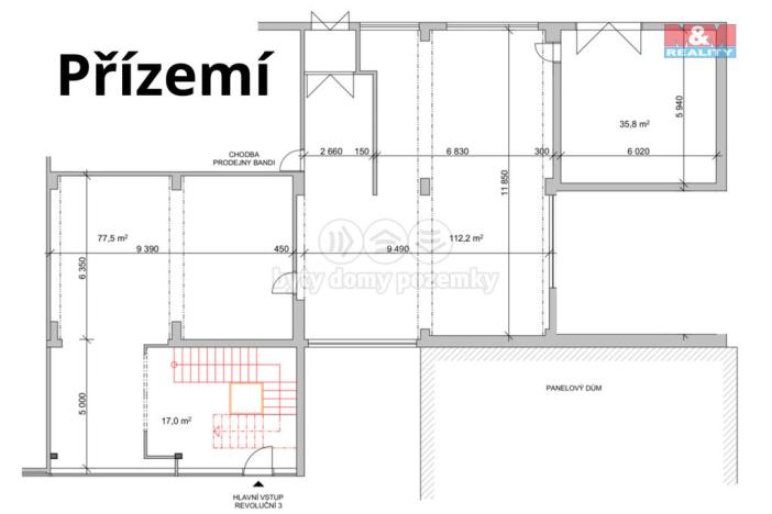 Pronájem obchodního prostoru, Plzeň - Lobzy, Revoluční, 635 m2