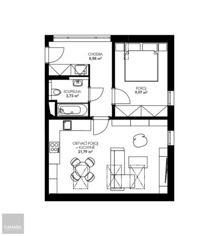 Prodej bytu 2+kk, Praha - Dubeč, 44 m2