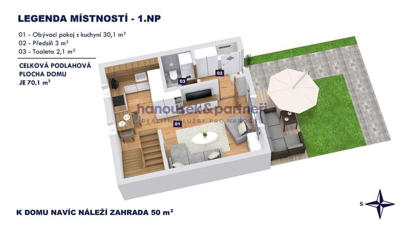 Prodej rodinného domu, Pardubice, Ke Kobelnici, 71 m2